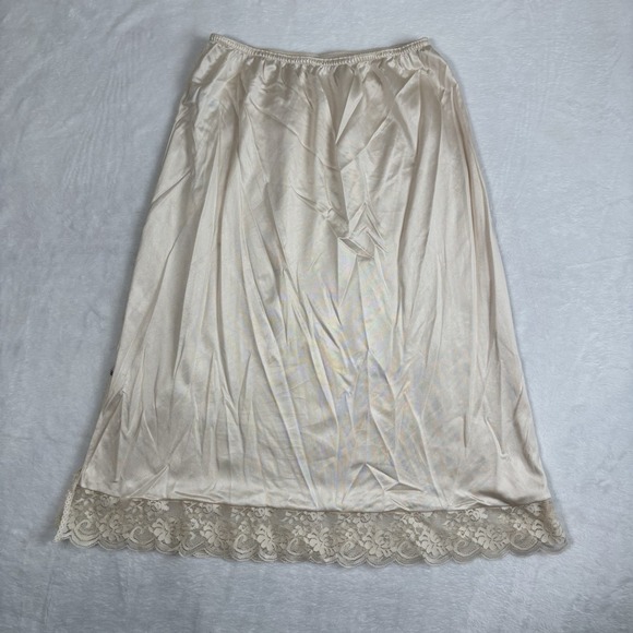 Dresses & Skirts - VTG‎ JC Penney Fantasio Lace Floral Cream Slip Skirt Dress Women's Medium
